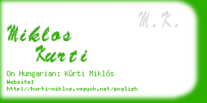 miklos kurti business card