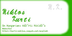 miklos kurti business card